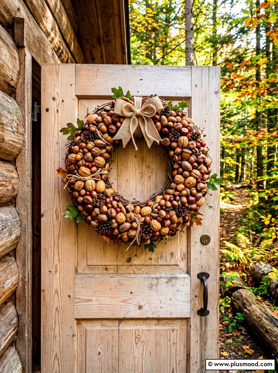Acorn And Nut Wreath - 25 summer to fall wreath ideas