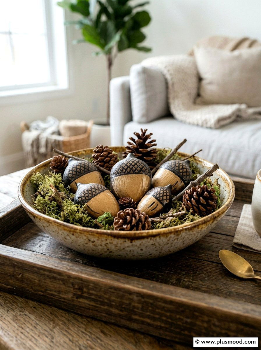 Acorn Painted Rock - 25 painted rock ideas for fall decor