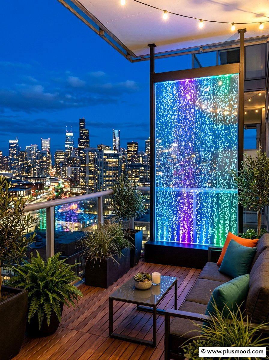 Acrylic Bubble Wall - 25 summer patio ideas with water feature