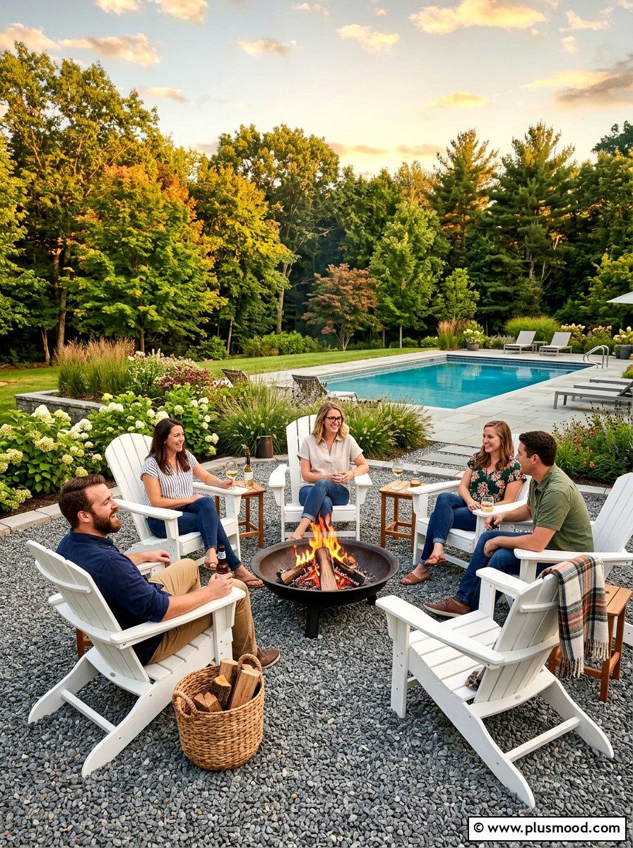 Adirondack Chair Fire Pit - 25 summer farmhouse pool area ideas