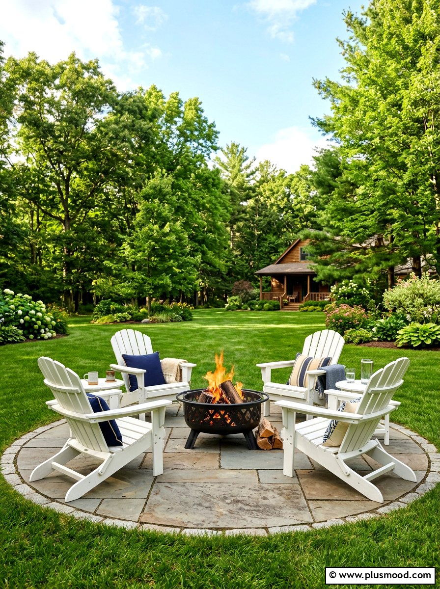 Adirondack Chair Fire Pit Layout - 25 summer backyard farmhouse ideas