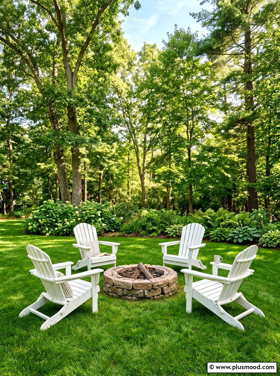 Adirondack Chair Seating - 25 summer farmhouse landscaping ideas