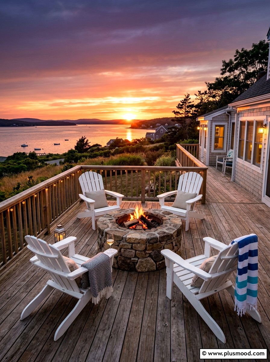 Adirondack Deck Lounge - 25 summer beach house decor ideas