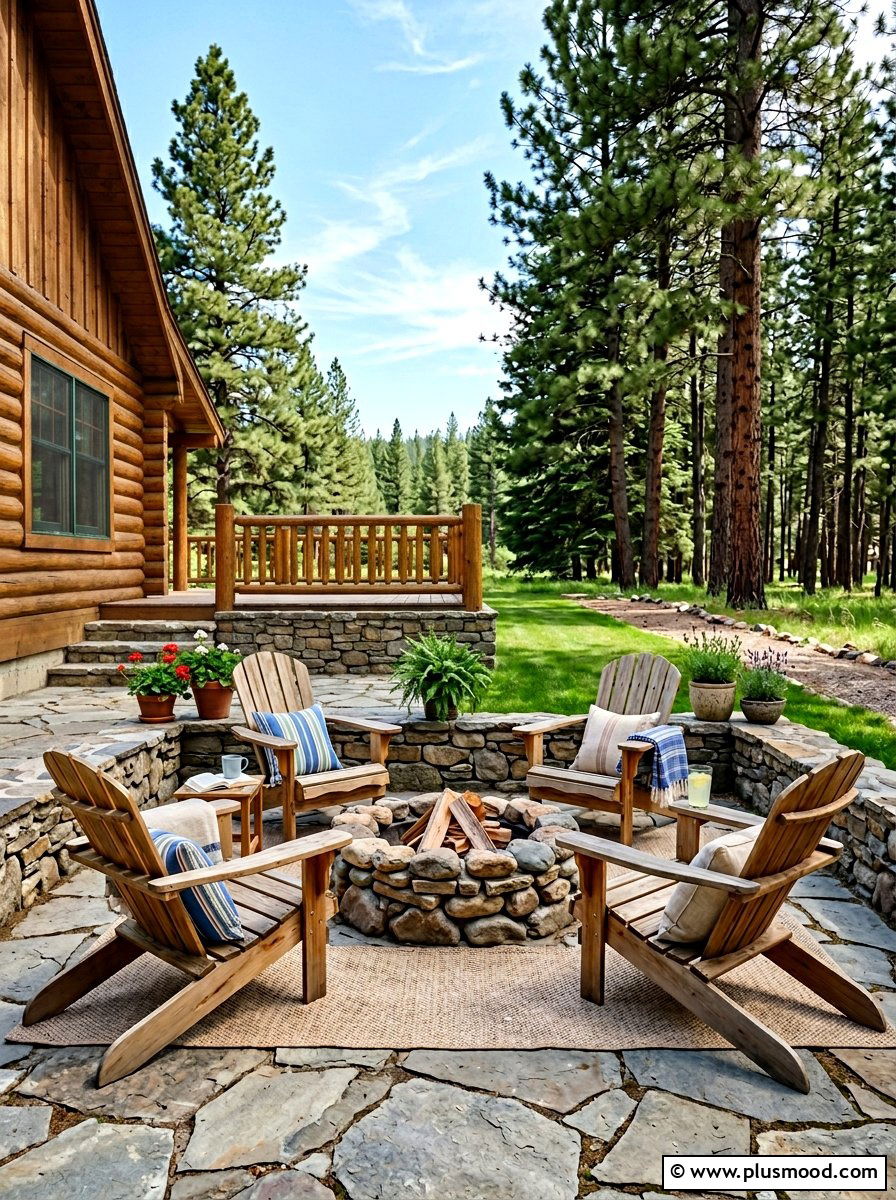 Adirondack Seating Area - 25 summer rustic front porch ideas