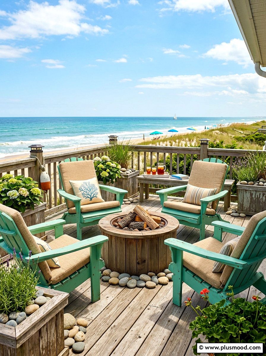 Adirondack chair coastal porch - 25 summer coastal porch ideas