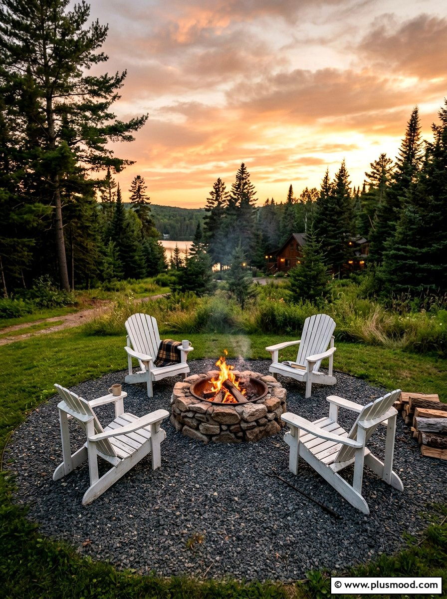 Adirondack chair fire pit - 25 summer backyard seating ideas