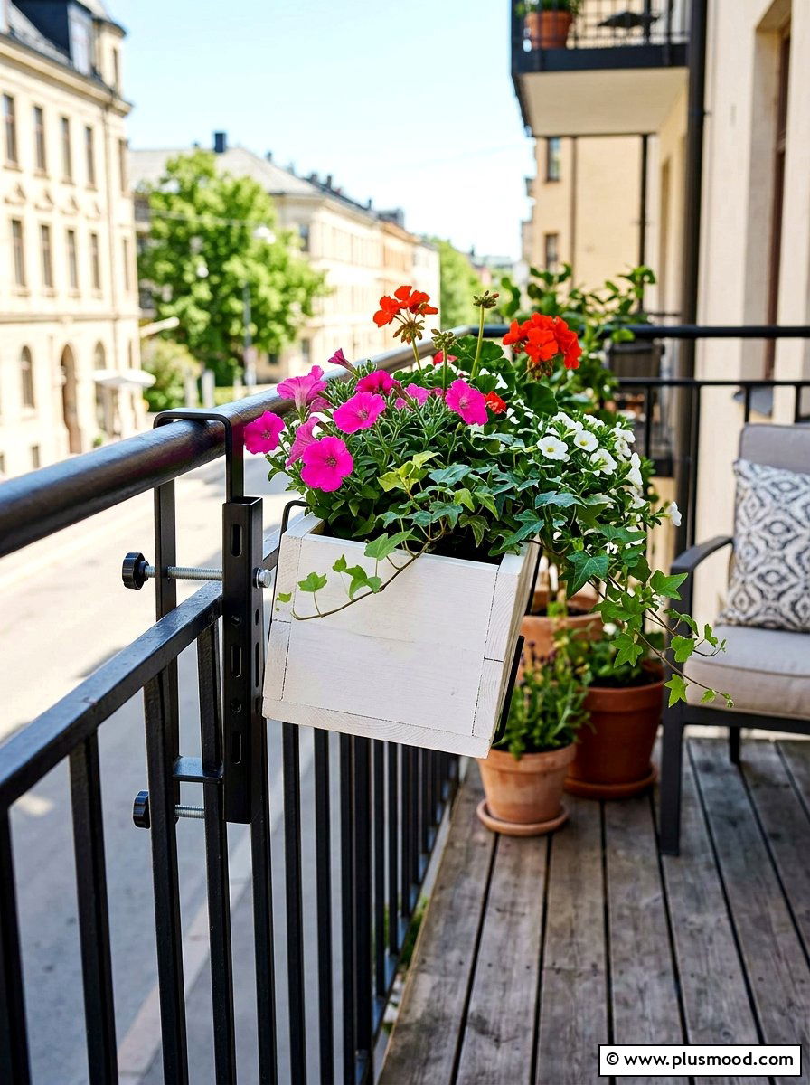 Adjustable Railing Bracket - 25 summer railing planter balcony ideas