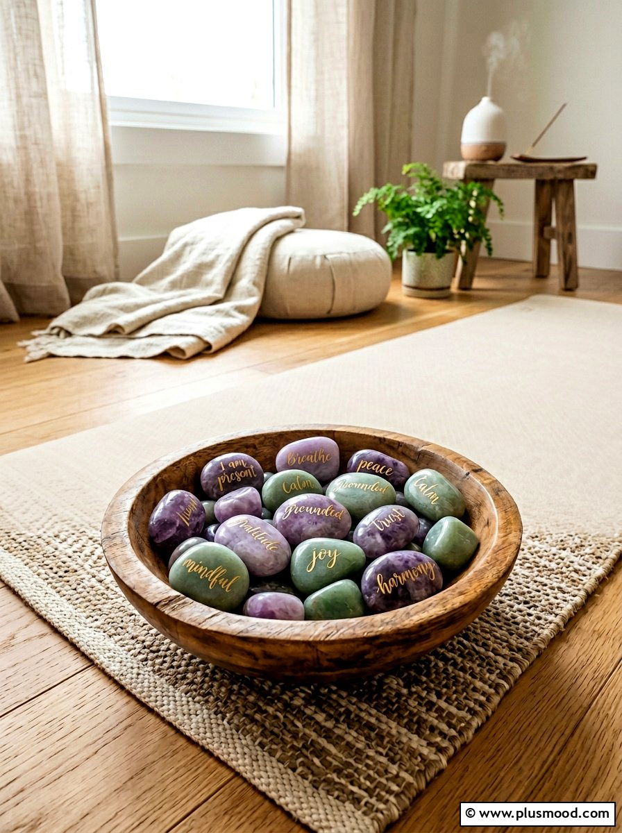 Affirmation Rocks For Mindfulness Meditation - 25 painted rock ideas with inspirational words