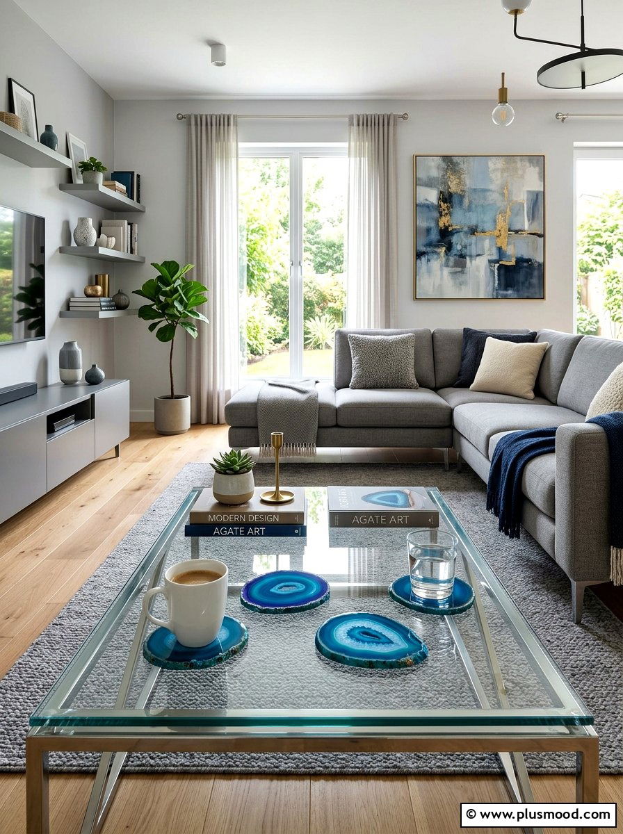 Agate Slice Coaster - 25 summer coffee table styling ideas for living room