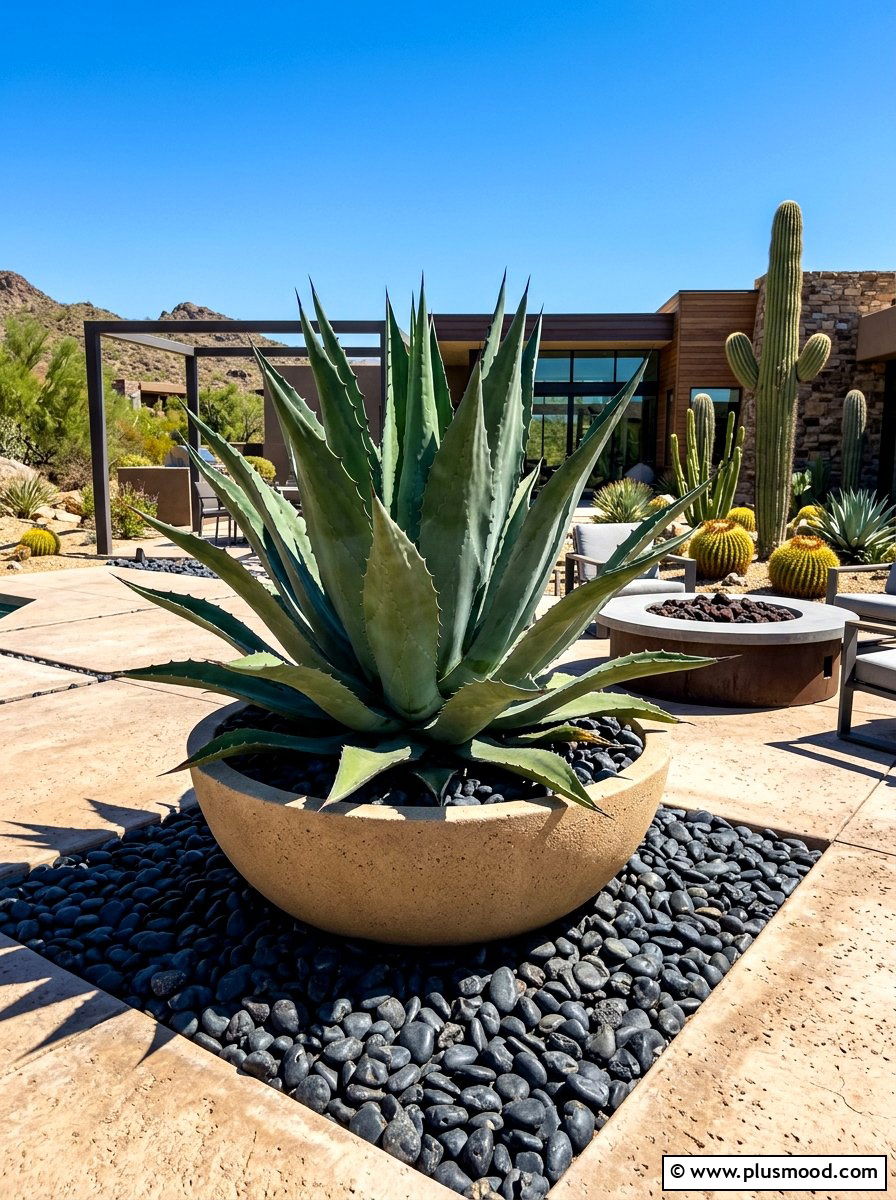 Agave Desert Style - 25 summer patio planter ideas