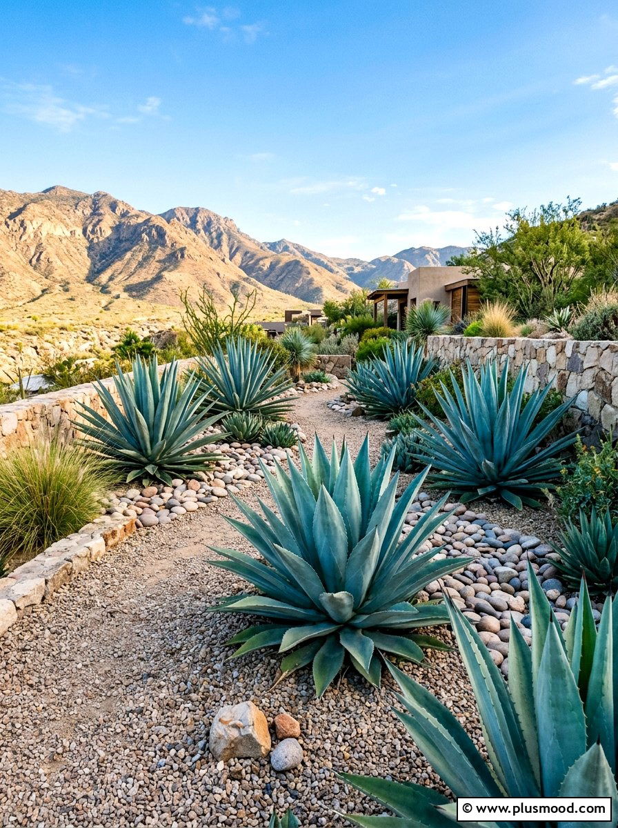 Agave Landscape - 25 summer drought tolerant garden ideas