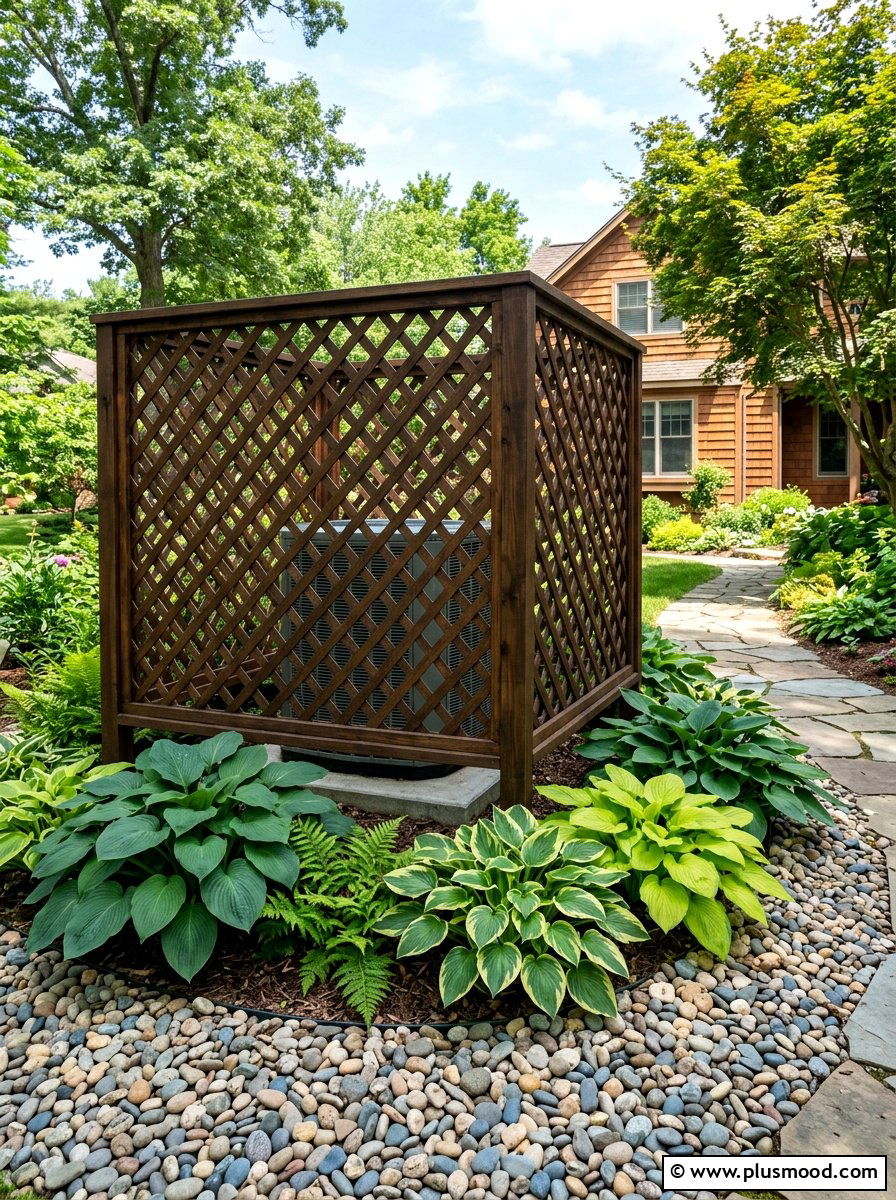 Air Conditioner Screen - 25 small backyard ideas with lattice