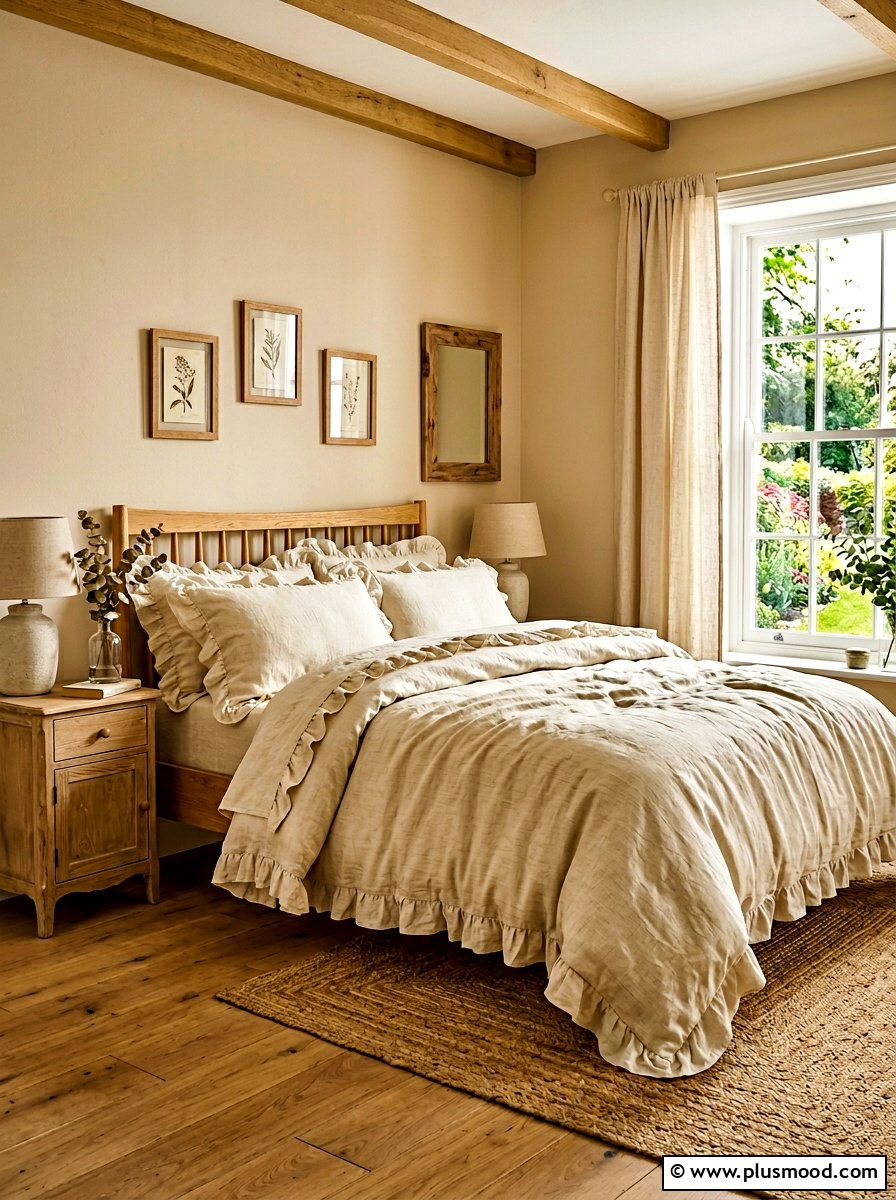Airy Linen Bedding Farmhouse Bedroom - 25 summer coastal farmhouse bedroom ideas