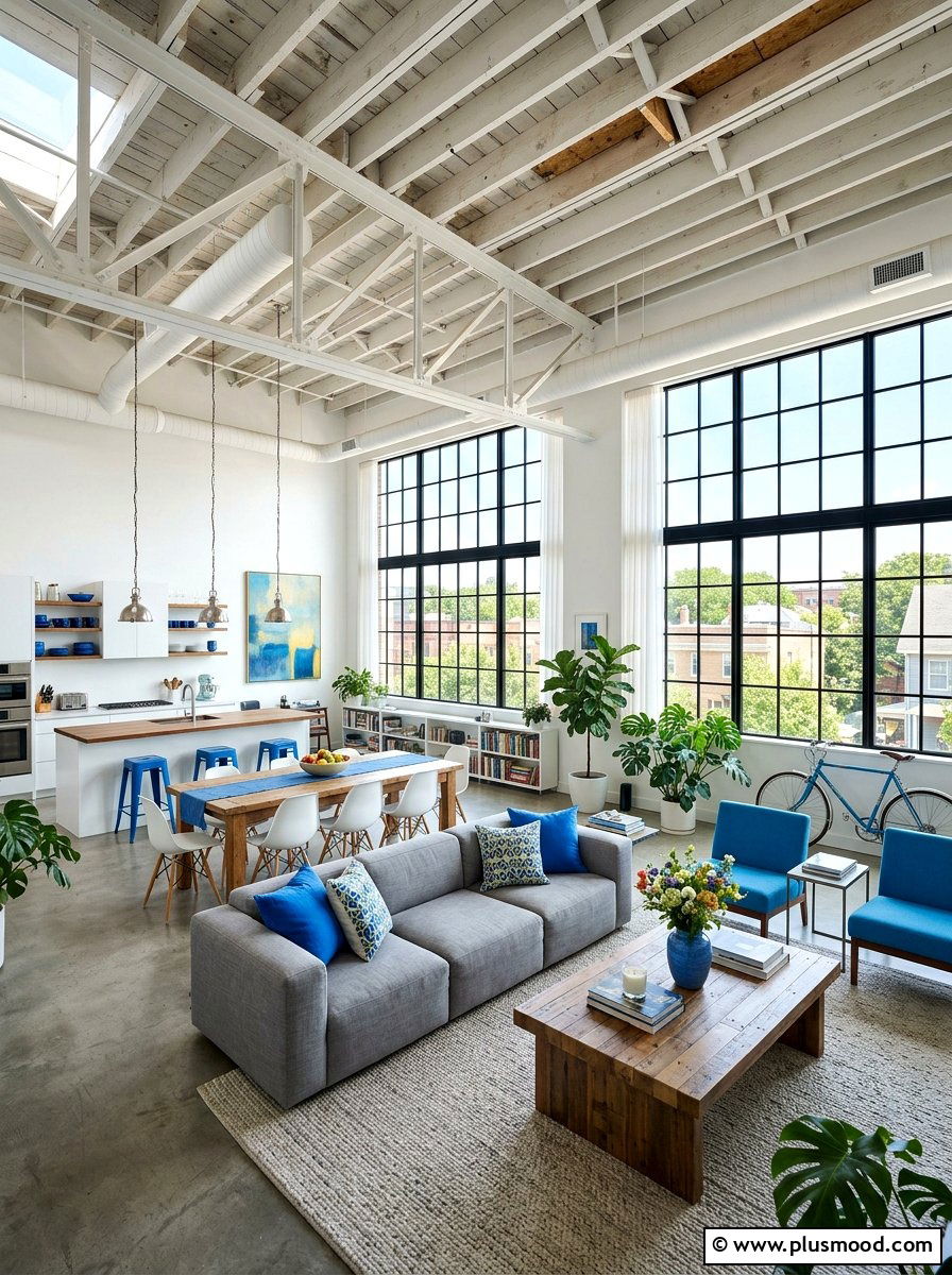 Airy Open Concept Loft - 25 summer decor ideas for open concept homes