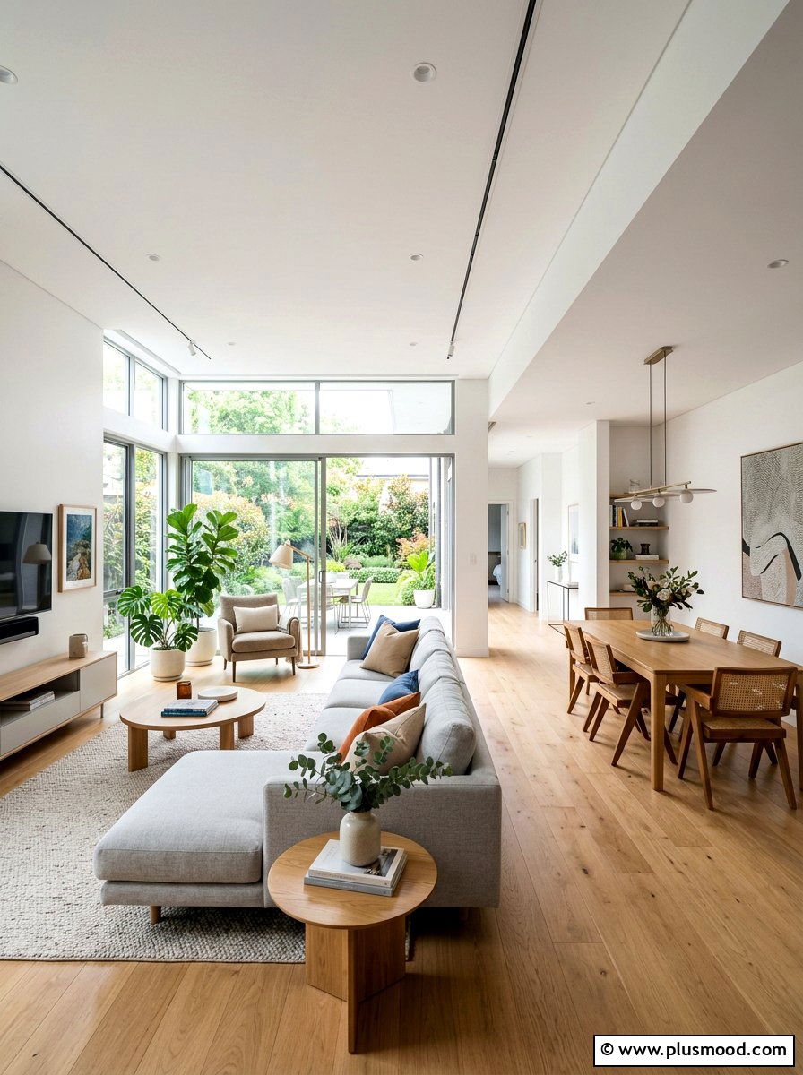 Airy Open Plan Living Room - 25 modern summer living room ideas