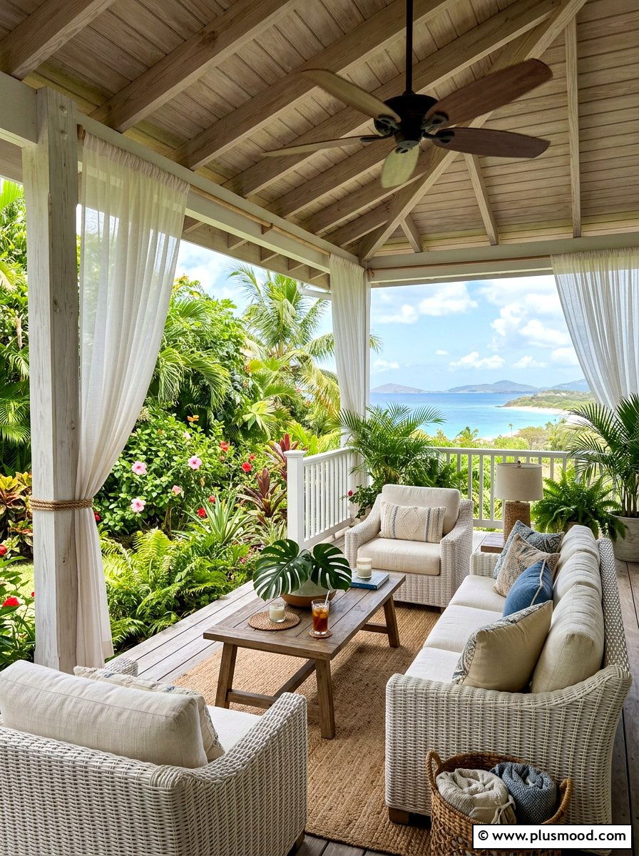 Airy Porch Lounge - 25 light and airy summer decor ideas