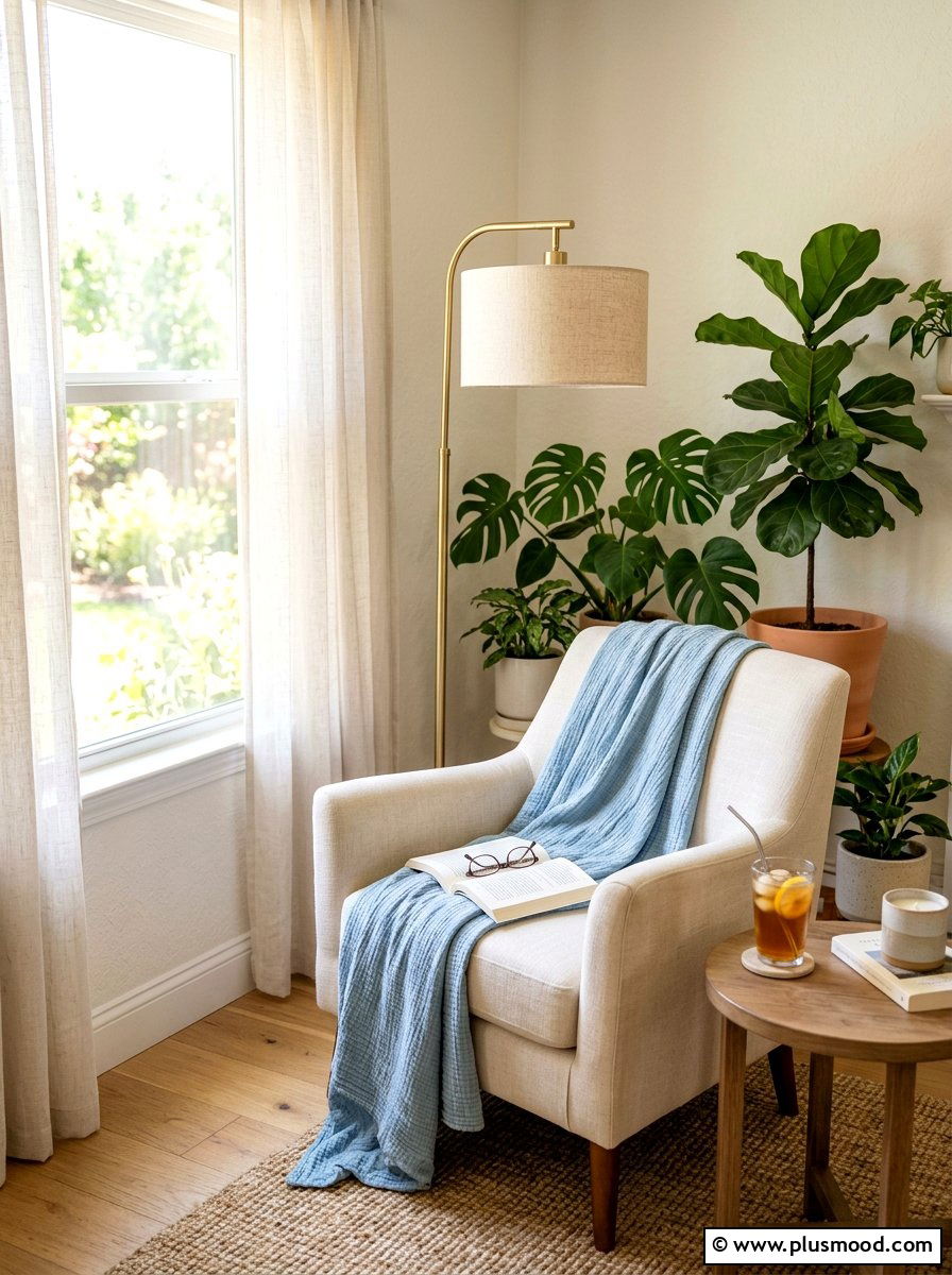 Airy Reading Nook - 25 cute summer home decor ideas