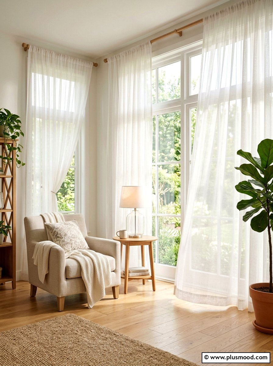 Airy Sheer Living Room Drapes - 25 summer living room ideas