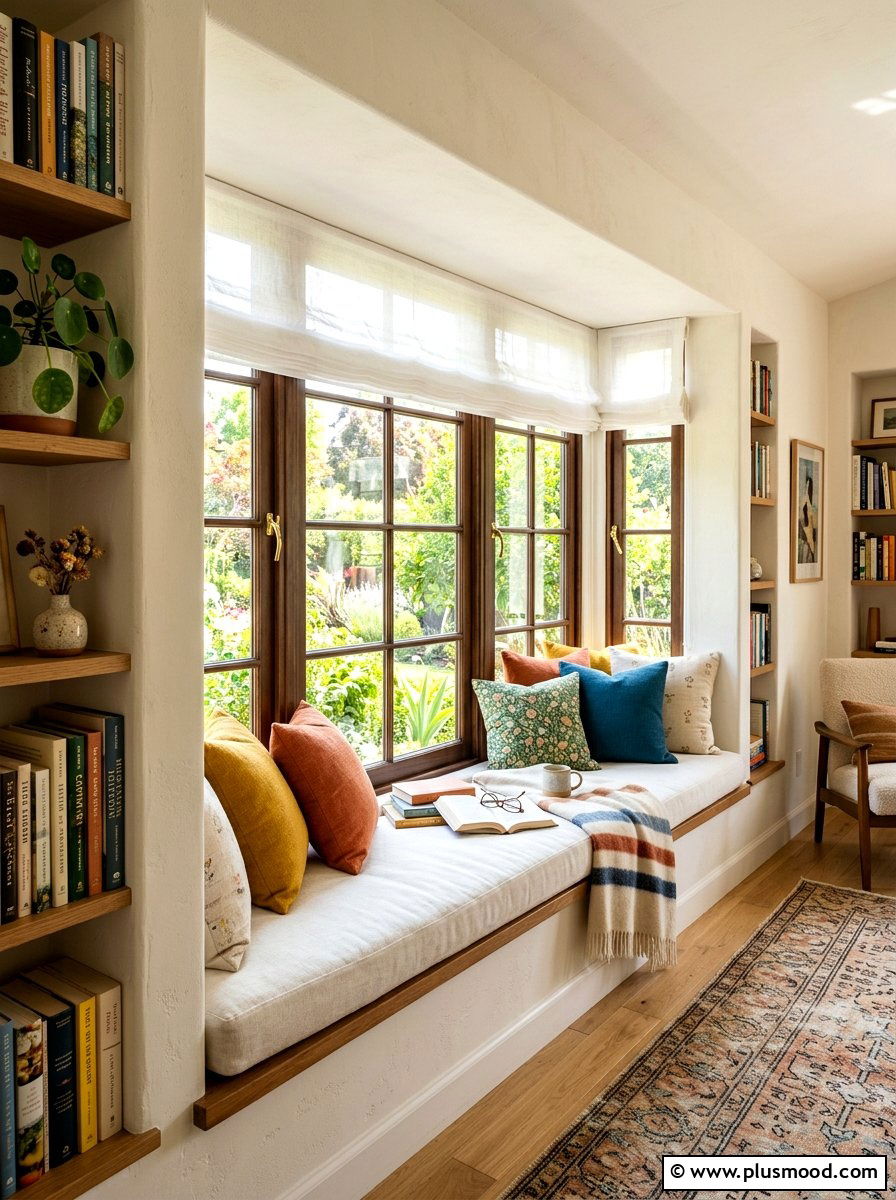 Airy Window Nook - 25 fresh summer decorating ideas