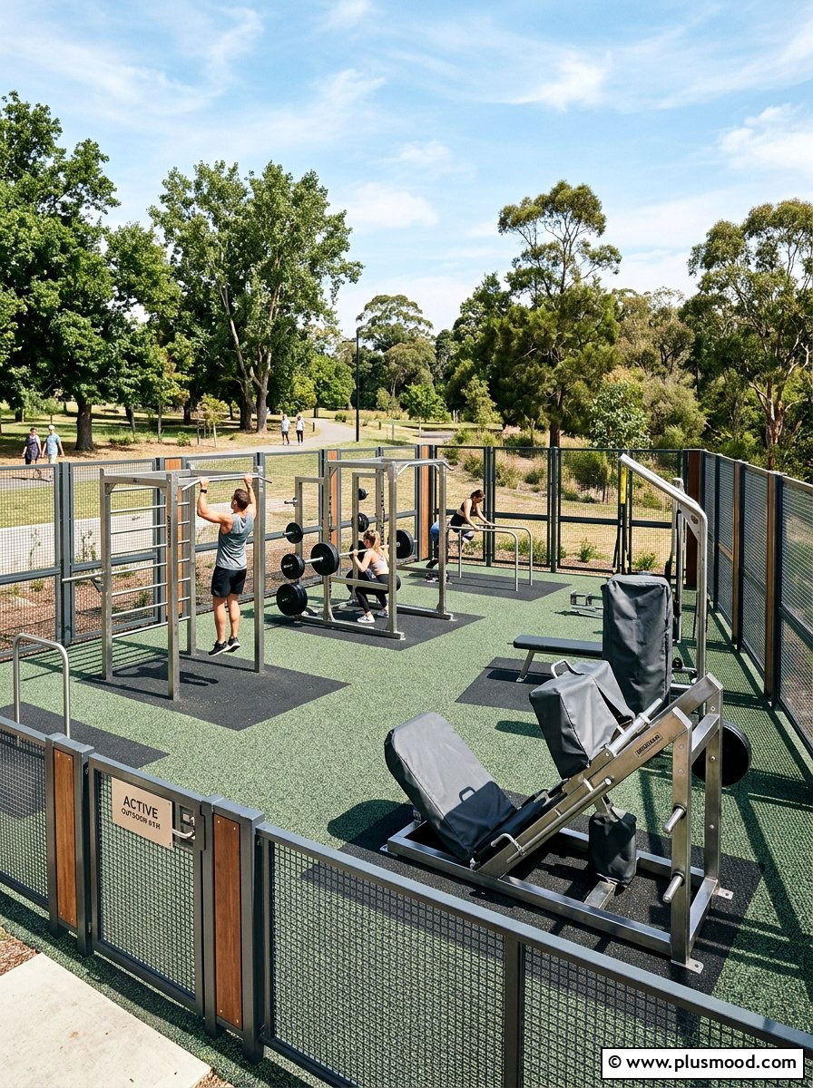 All Weather Outdoor Gym - 25 small backyard ideas with outdoor gym
