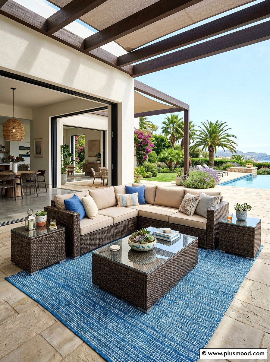 All Weather Wicker Sofa - 25 summer patio ideas with wicker furniture