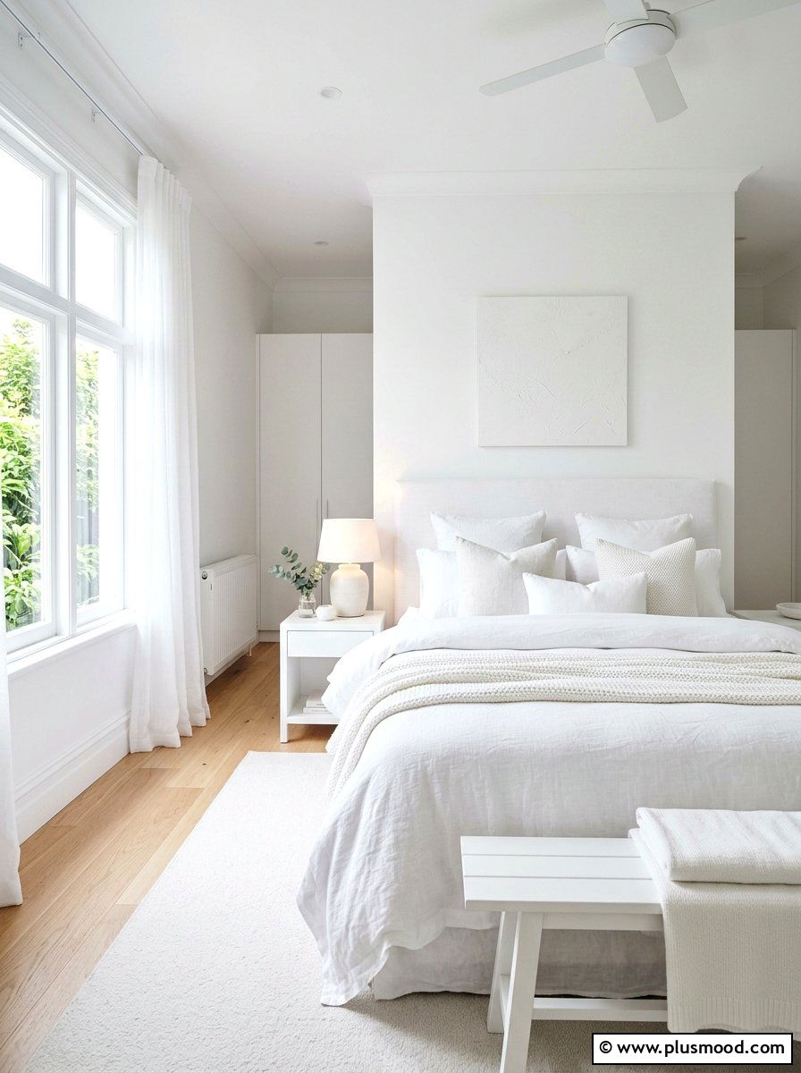 All White Airy Bedroom - 25 summer bed styling ideas