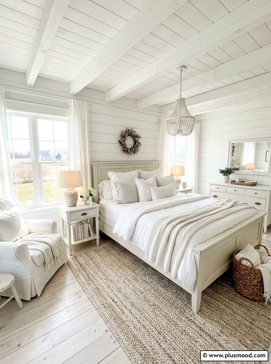 All White Farmhouse Bedroom - 25 farmhouse summer bedroom ideas