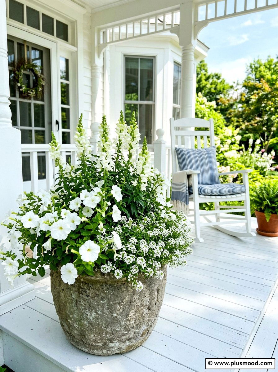 All white flower planter - 25 summer monochrome planter ideas