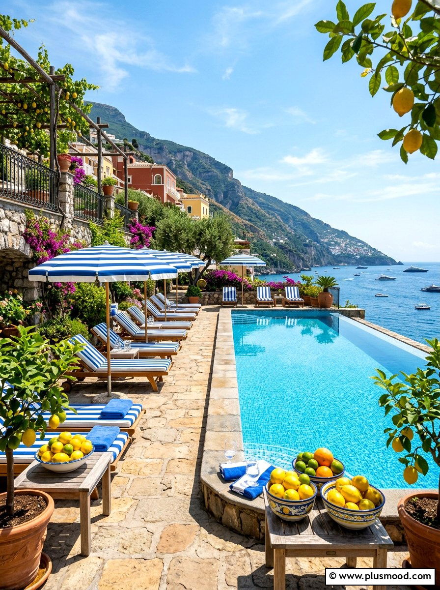 Amalfi Coast Pool Setup - 25 summer pool party setup ideas