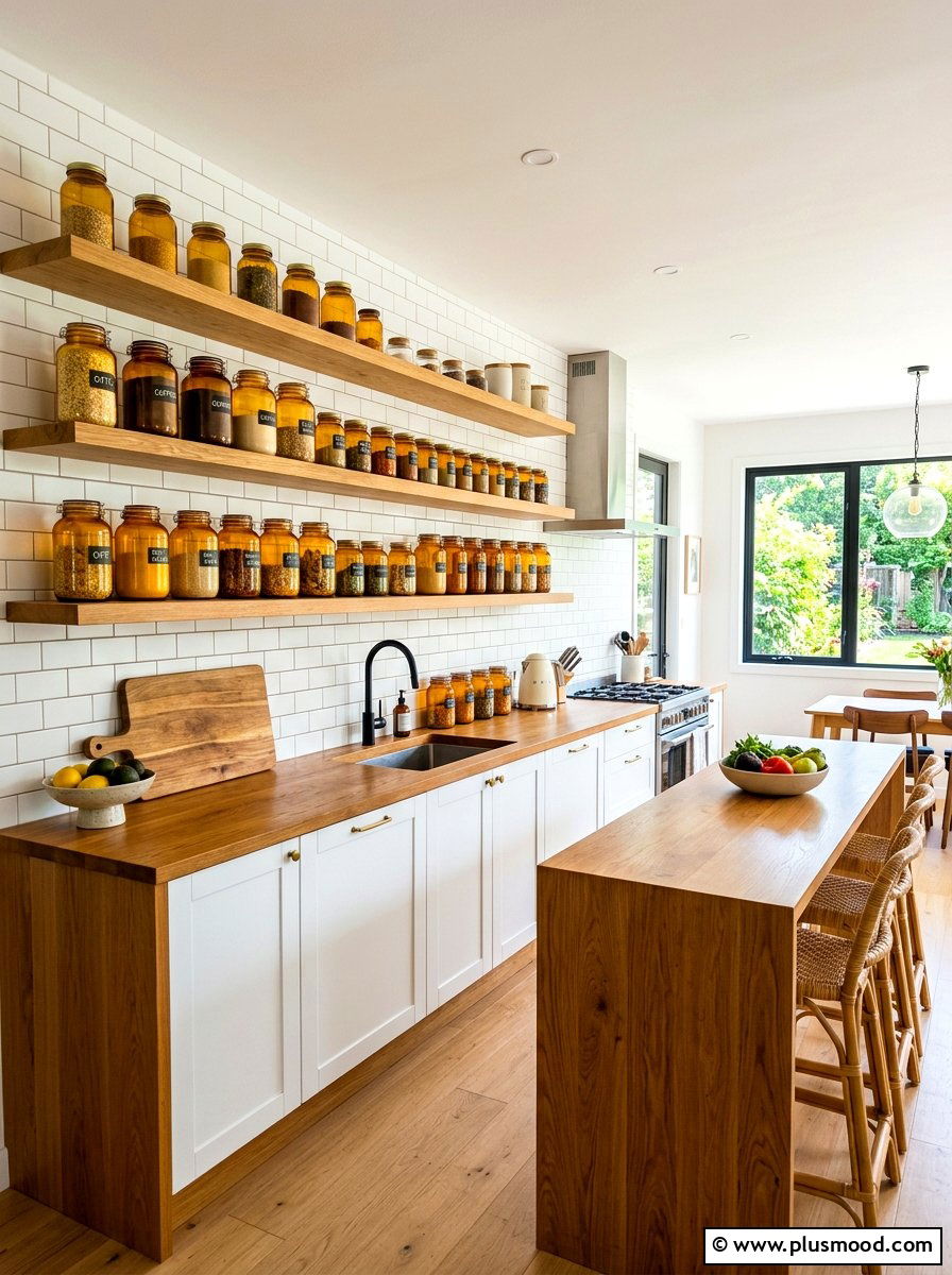 Amber Glass Jar - 25 summer to fall kitchen decor ideas