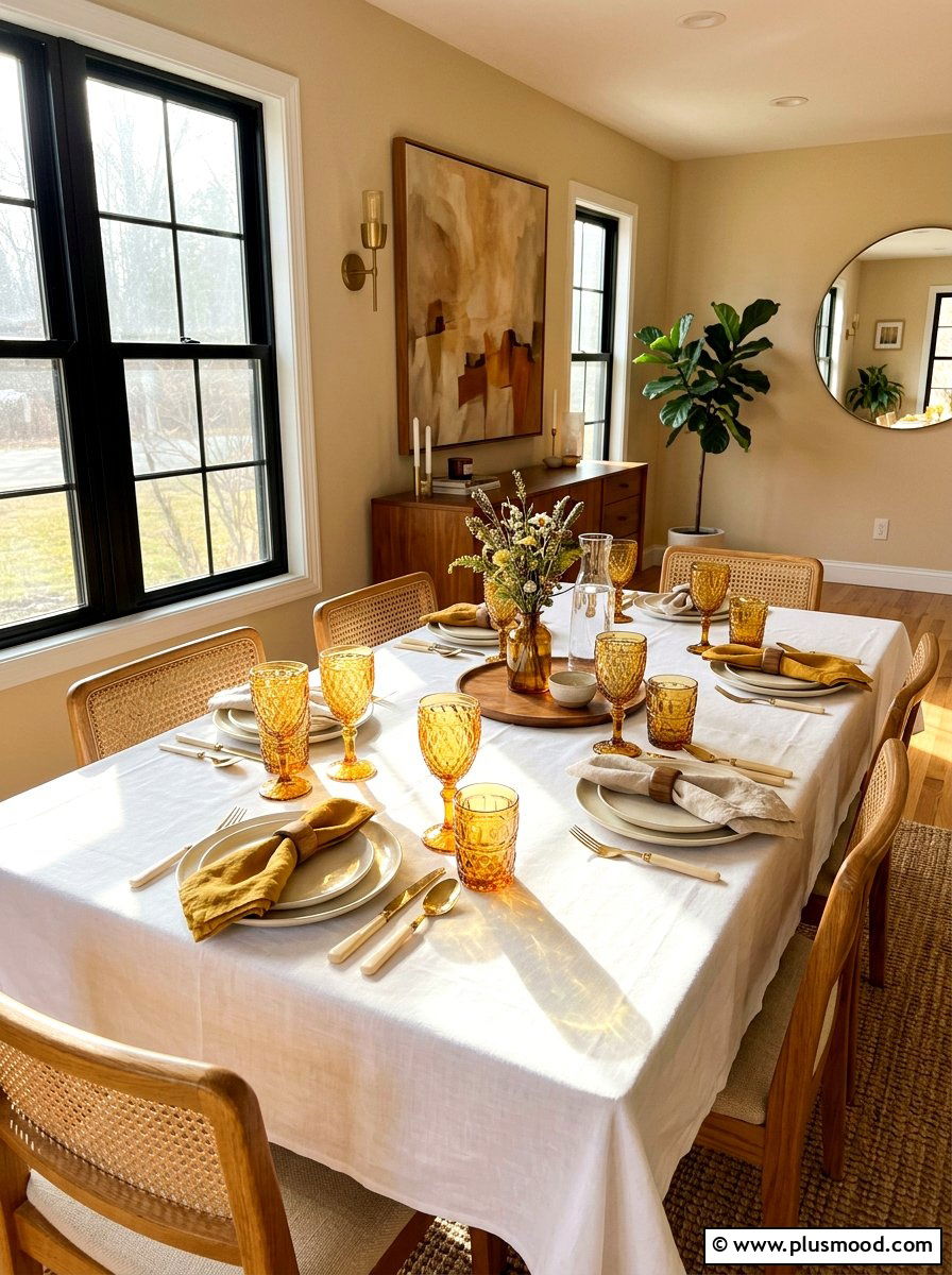 Amber Glassware - 25 summer to fall table decor ideas
