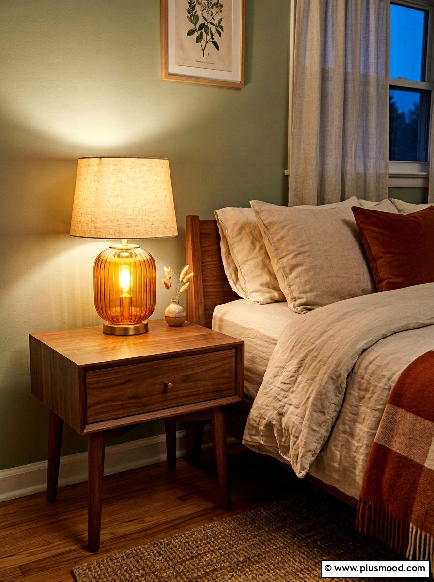 Amber glass lamp - 25 late summer bedroom decor ideas