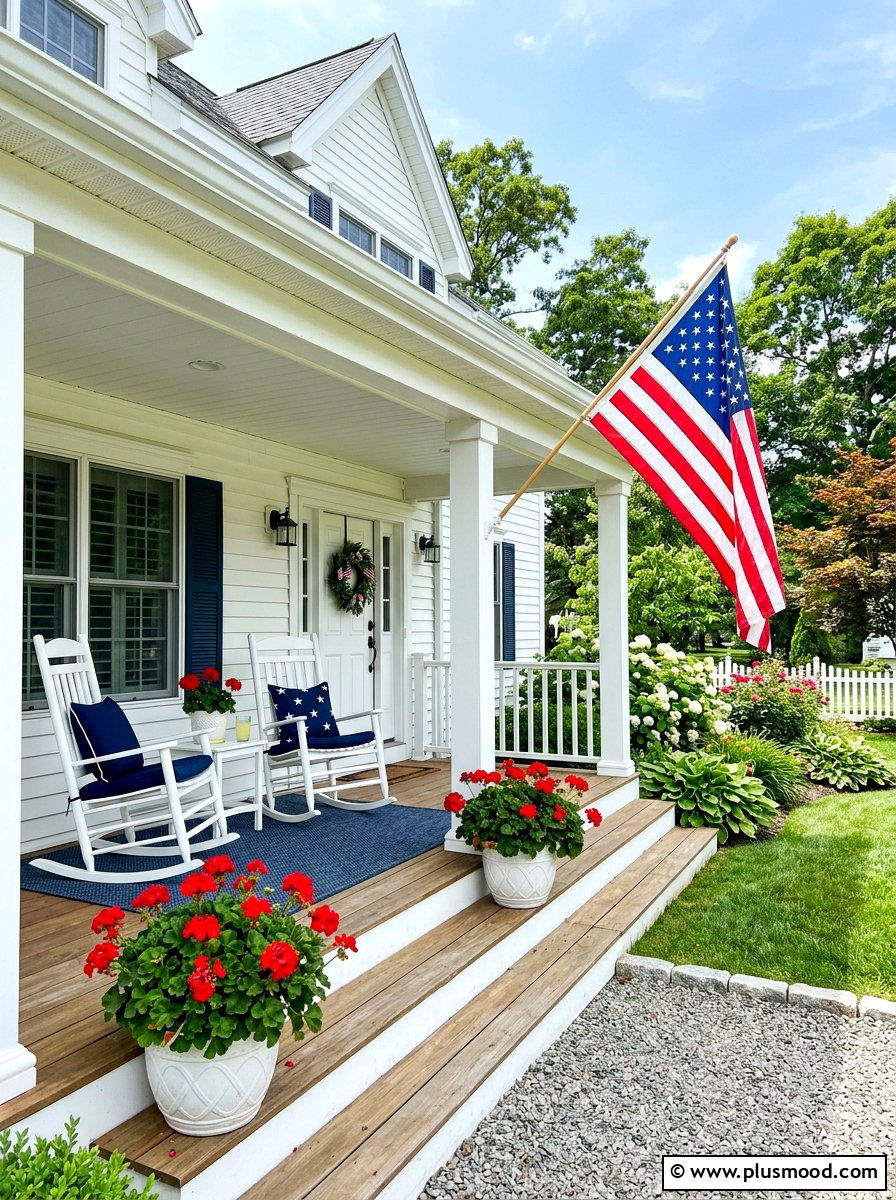 American Flag Porch - 25 summer front porch decor ideas for white house