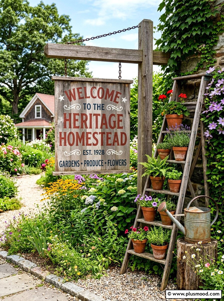 Americana Rustic Sign - 25 summer front porch sign ideas