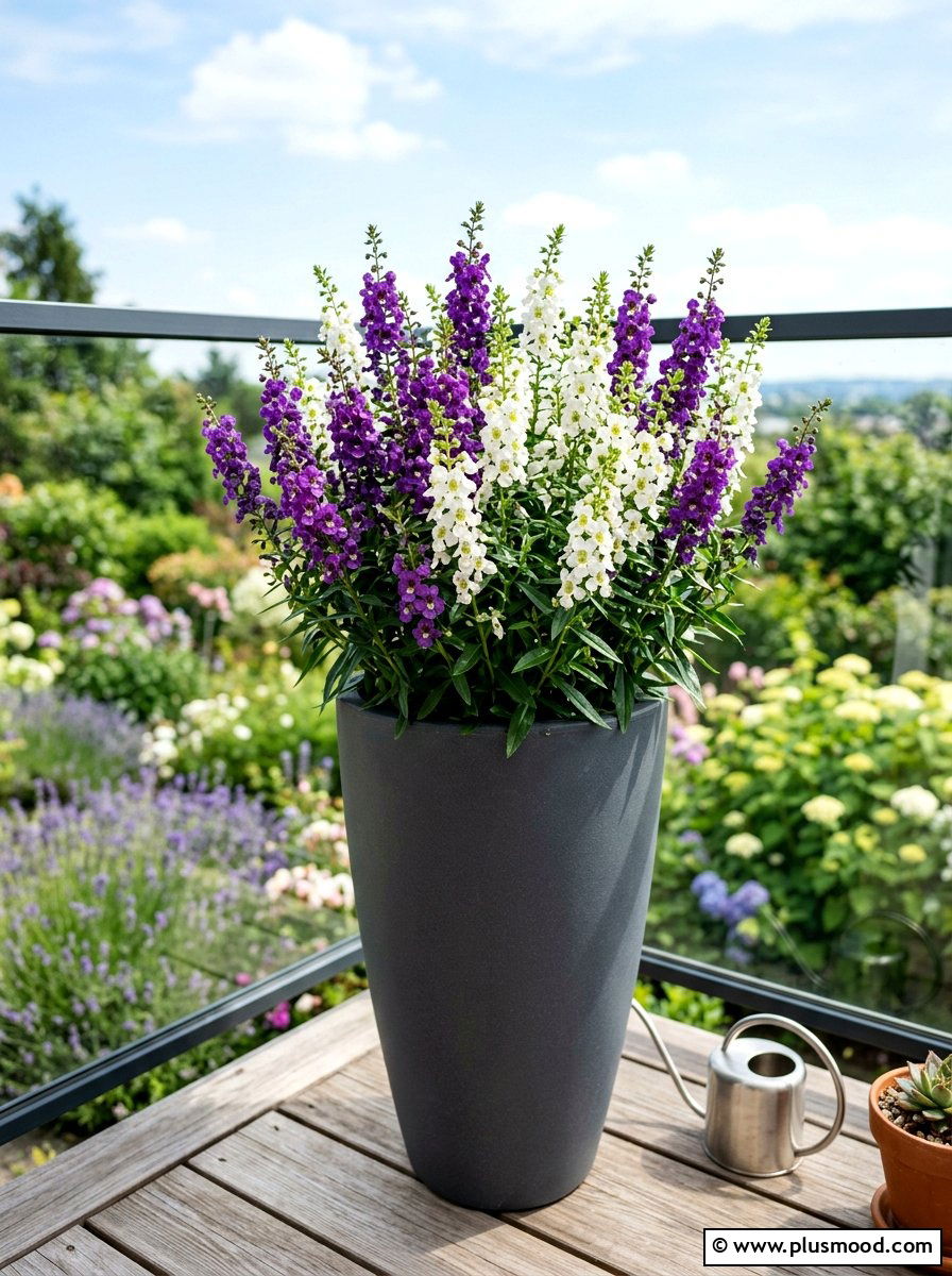 Angelonia Summer Snapdragon Pot - 25 summer container flower ideas