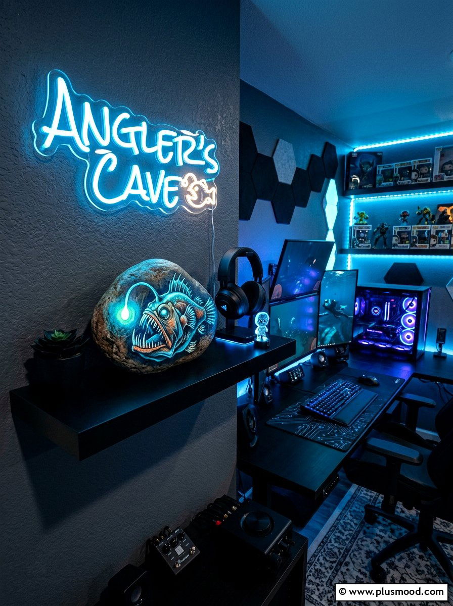 Anglerfish Deep Sea Art - 25 painted rock ideas with ocean theme