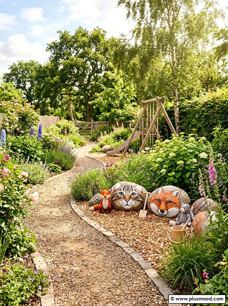 Animal Face Rocks - 25 painted rock ideas for pathway art