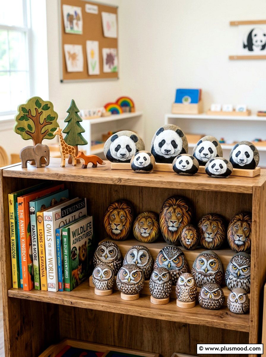Animal face rocks - 25 painted rock ideas for school projects
