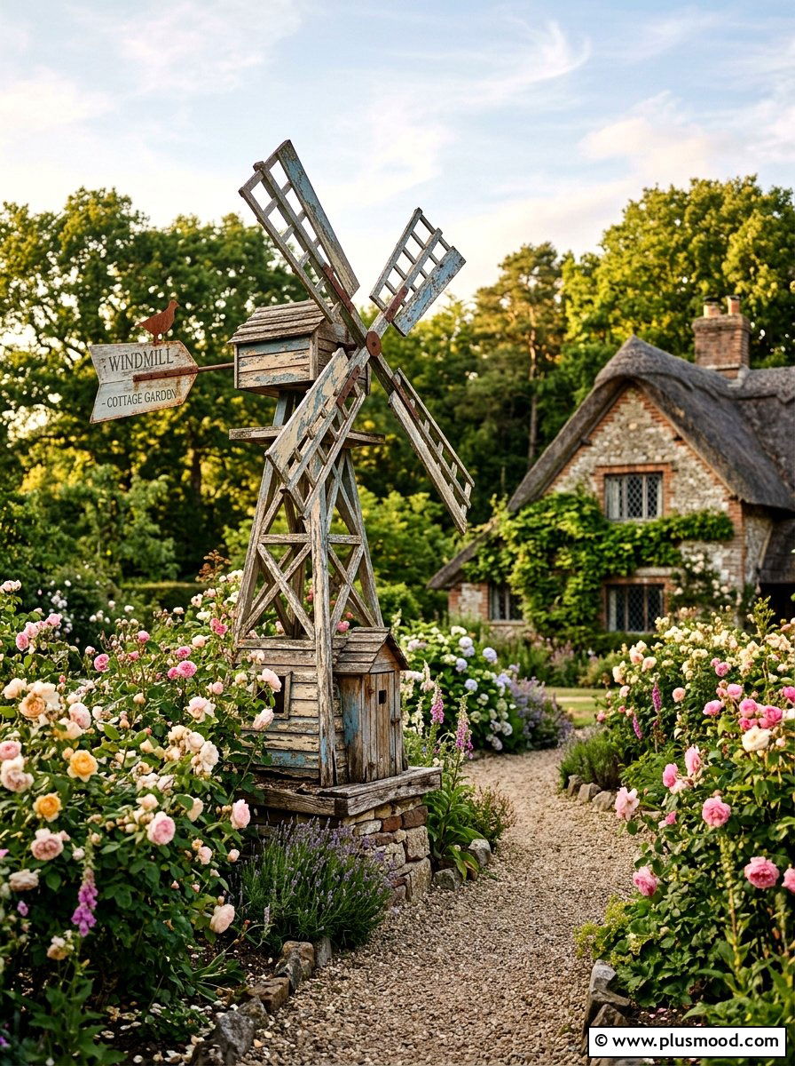 Antique Garden Windmill - 25 outdoor garden decor ideas with windmill