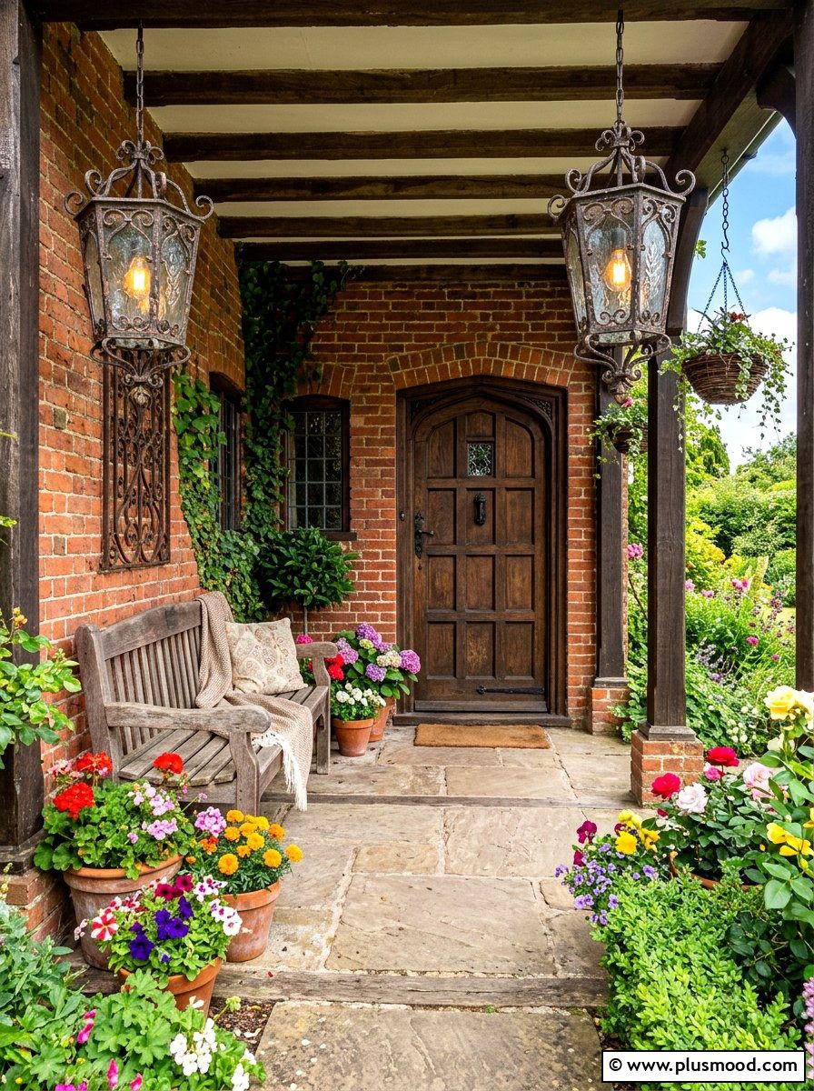 Antique Iron Lantern - 25 summer front porch lantern ideas