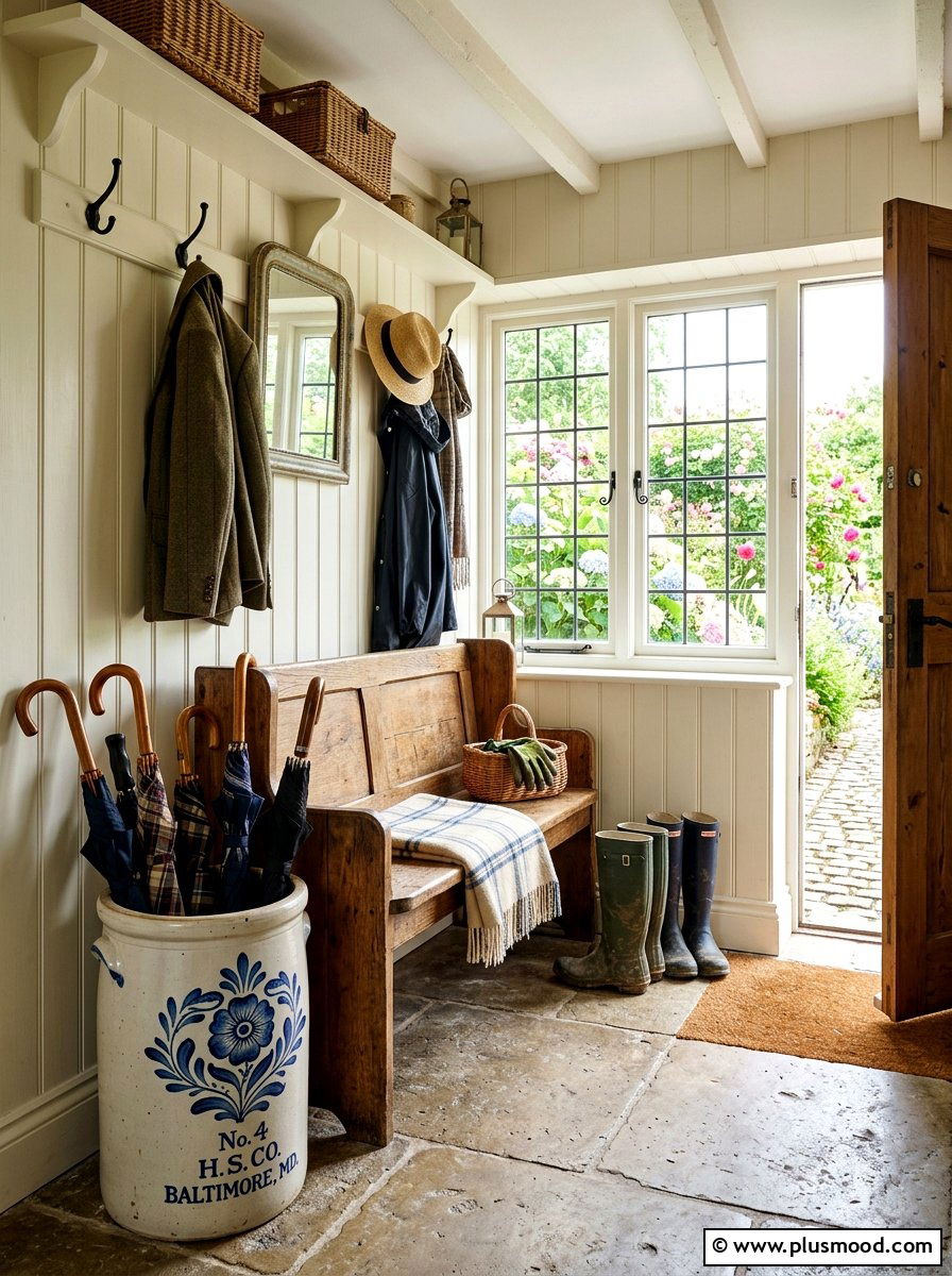 Antique Stoneware Crock - 25 late summer cottage decor ideas