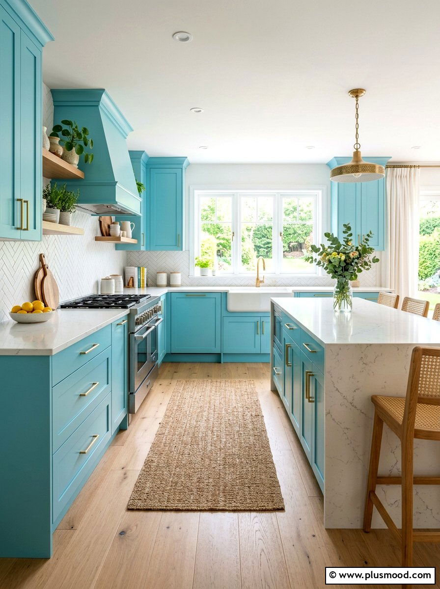 Aqua Kitchen - 25 summer kitchen color ideas