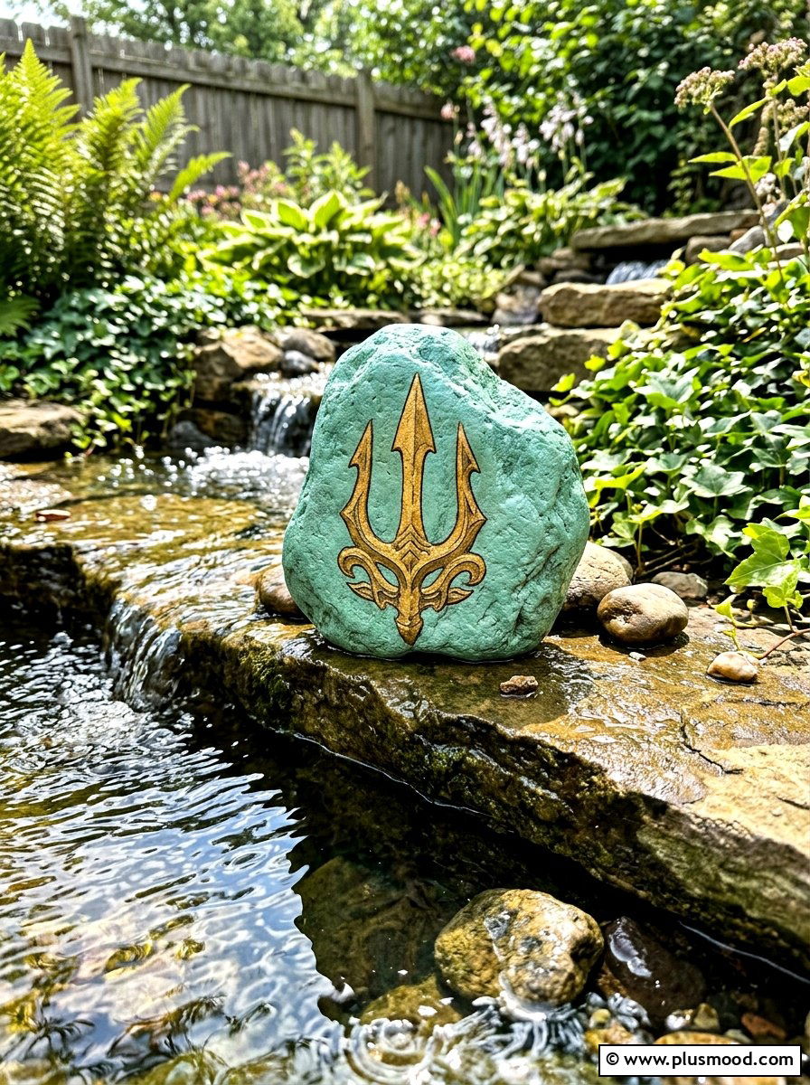 Aquaman Symbol - 25 painted rock ideas with superhero theme