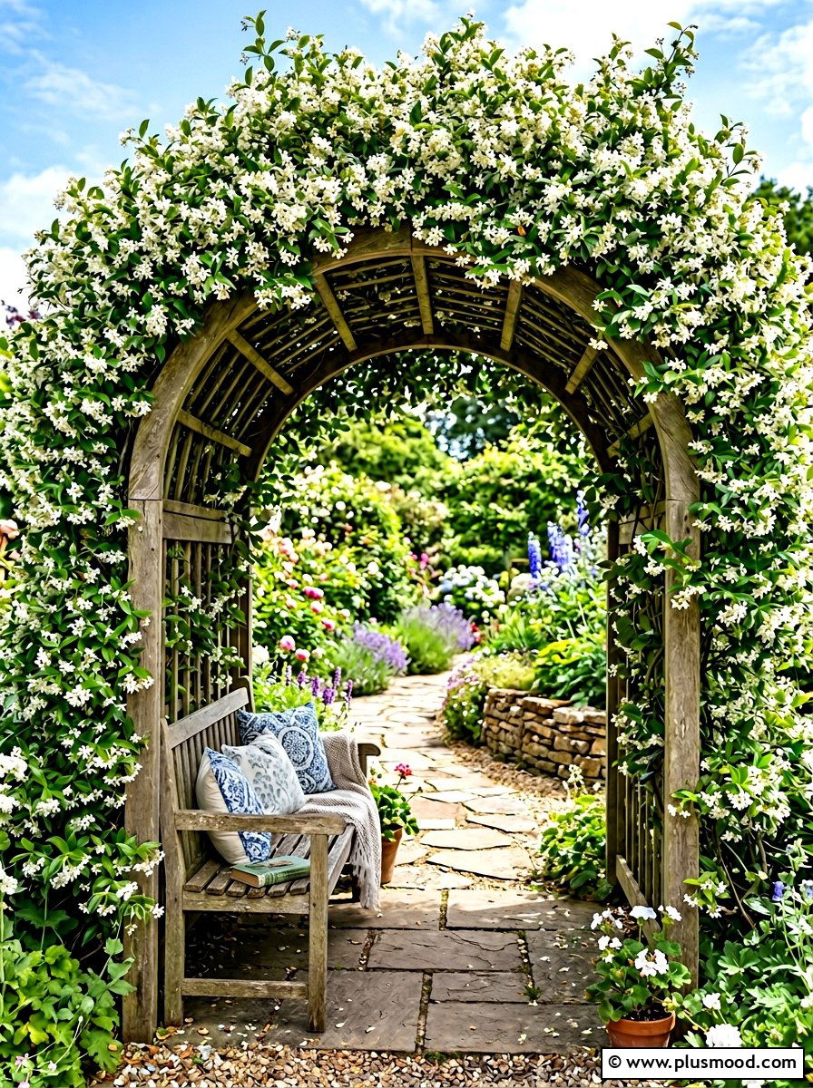 Arched Arbor Bench - 25 summer garden bench ideas