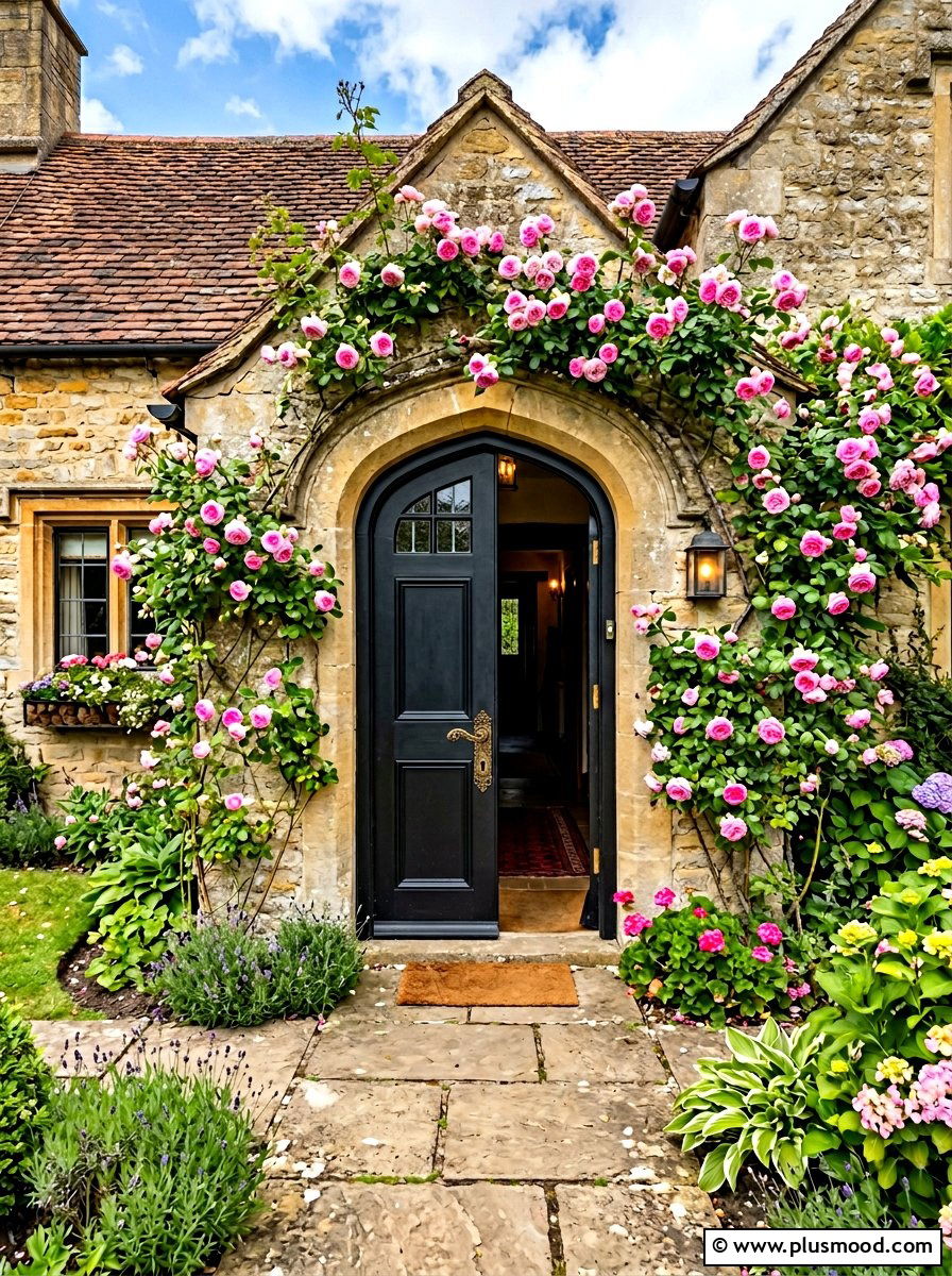 Arched Black Front Door - 25 summer black front door ideas