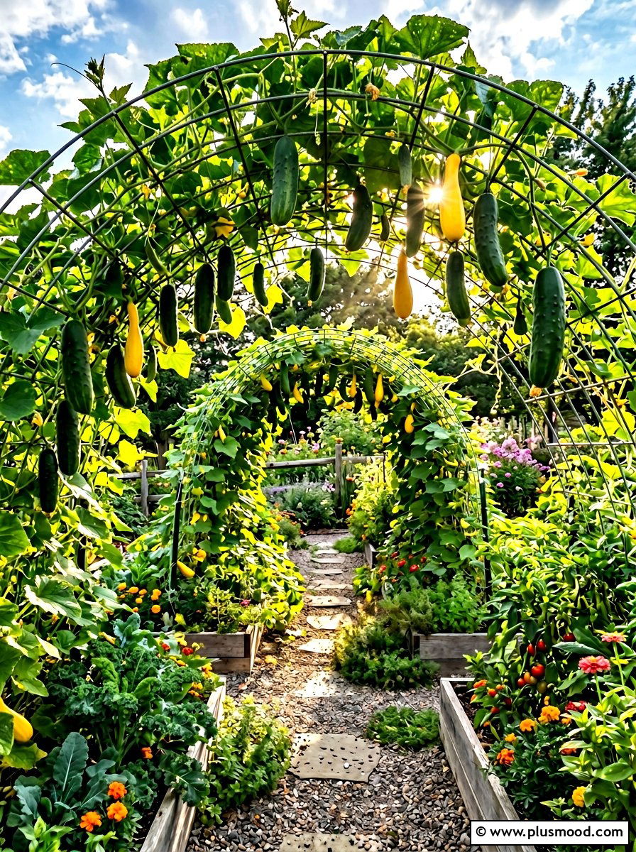 Arched Cattle Panel - 25 summer garden trellis ideas
