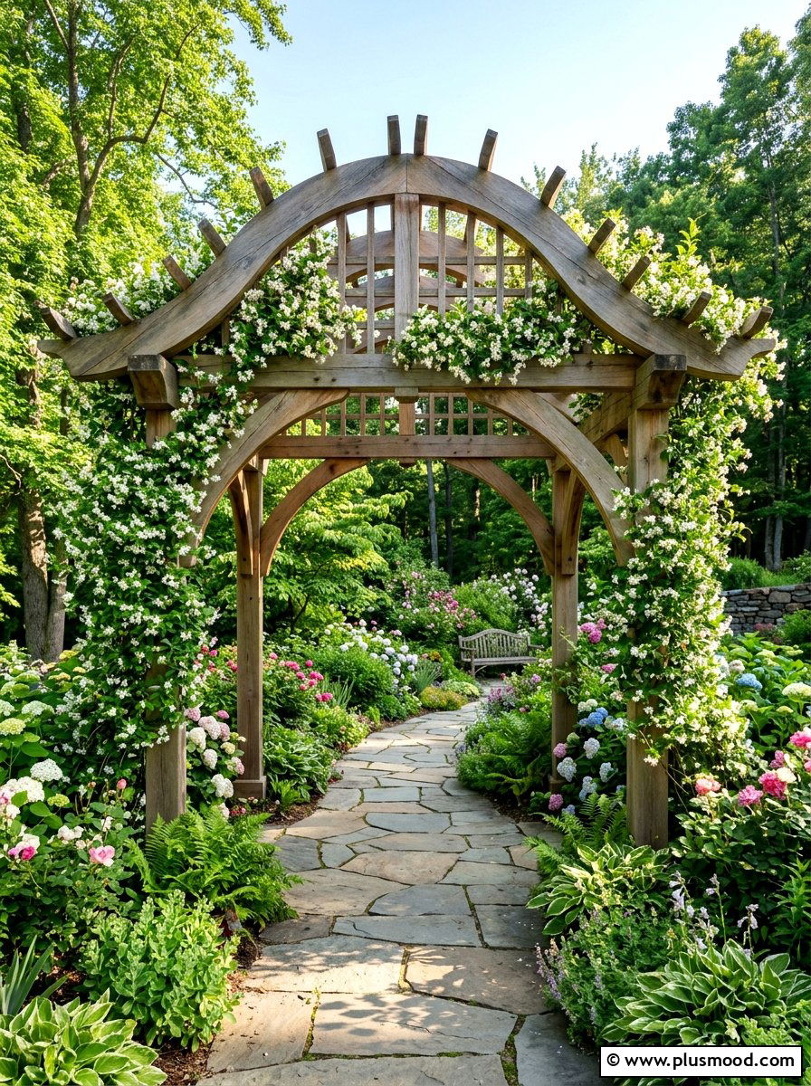 Arched Wood Pergola - 25 summer backyard pergola ideas