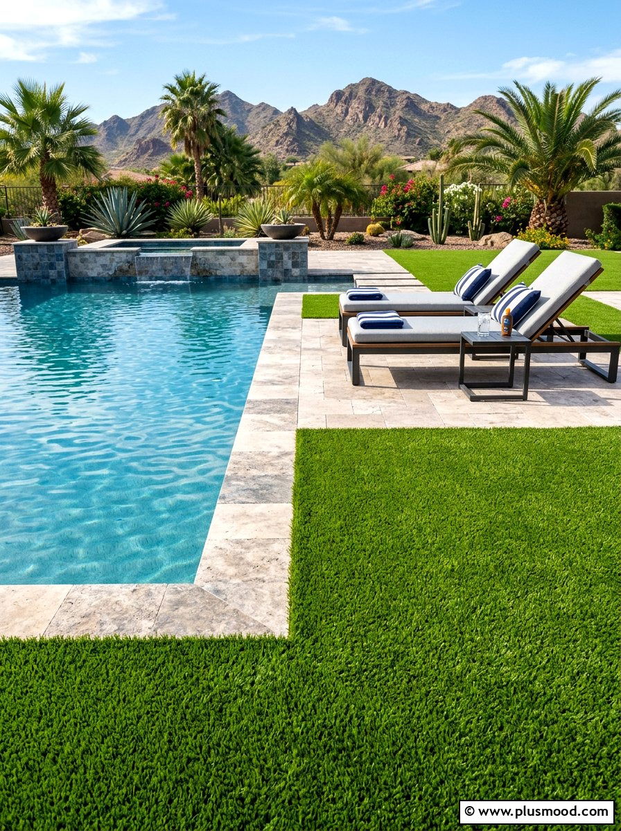 Arizona Artificial Turf Pool Border - 25 pool landscaping ideas for Arizona homes