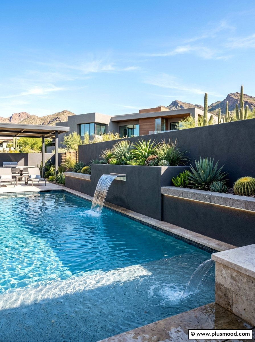 Arizona Contemporary Pool Wall - 25 pool landscaping ideas for Arizona homes