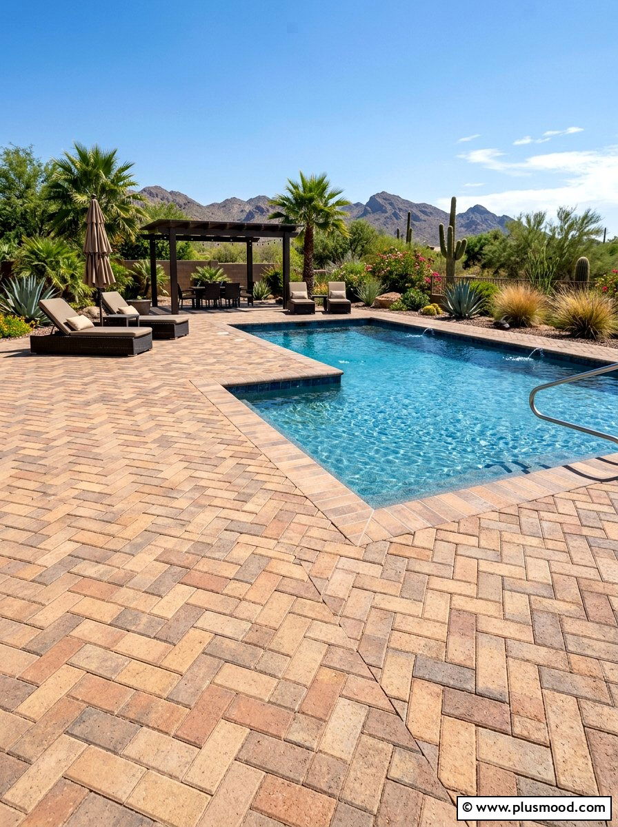 Arizona Paver Pool Surround - 25 pool landscaping ideas for Arizona homes
